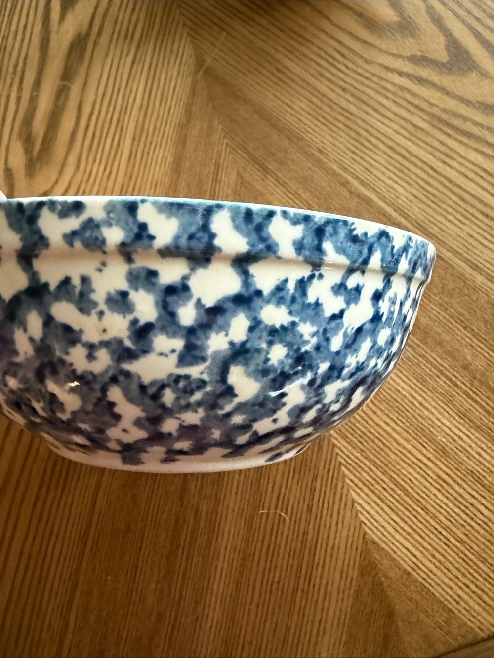 Gibson Blue and White Speckled Ceramic Bowl